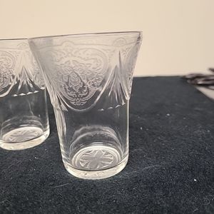 Vintage Hazel Atlas Glass Co. ROYAL LACE Crystal Flat Juice Tumbler Set of 4